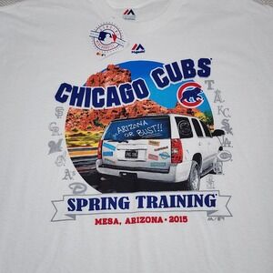 Majestic Chicago Cubs Men's Size 2XL T Shirt Spring Training‎ White Graphic NWT